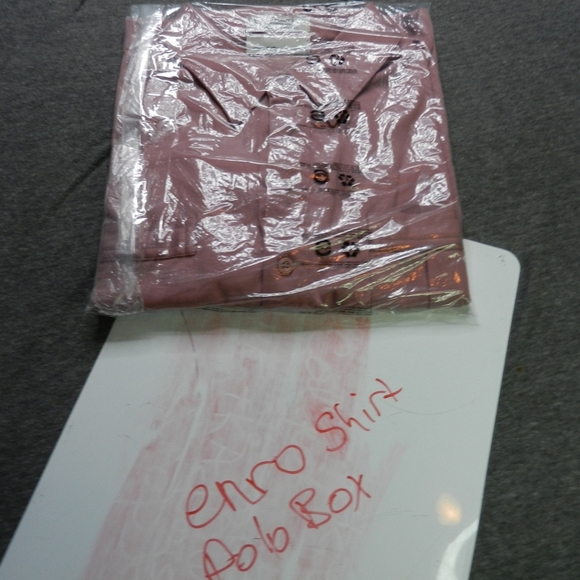 VINTAGE Enro Featherlock Shirt Size XL Pink Rose Polo Double Pocket - Picture 12 of 12